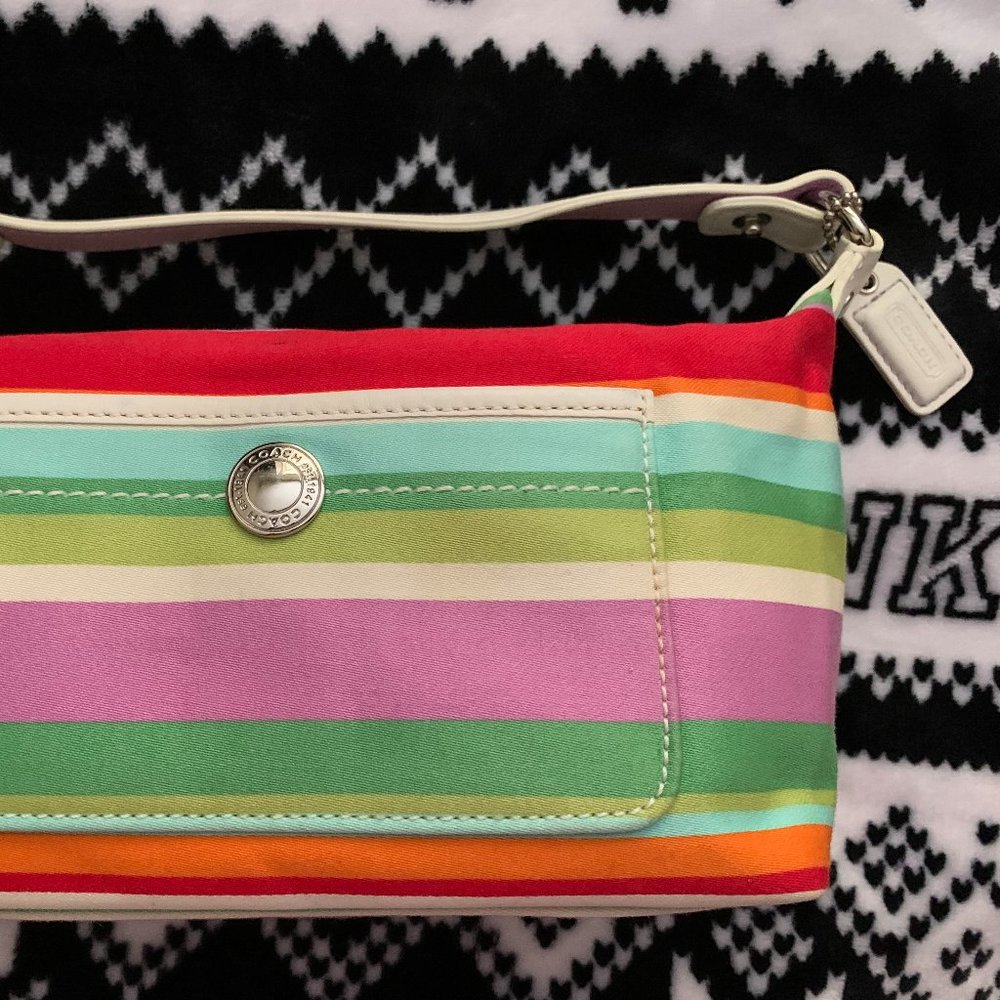Coach Multi Color Stripe Small Bag - Picture 2 of 12